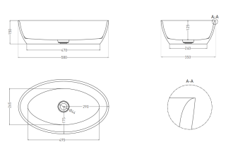 Накладная раковина Salini Alda 01 S-Stone 110621M 58см белый матовый